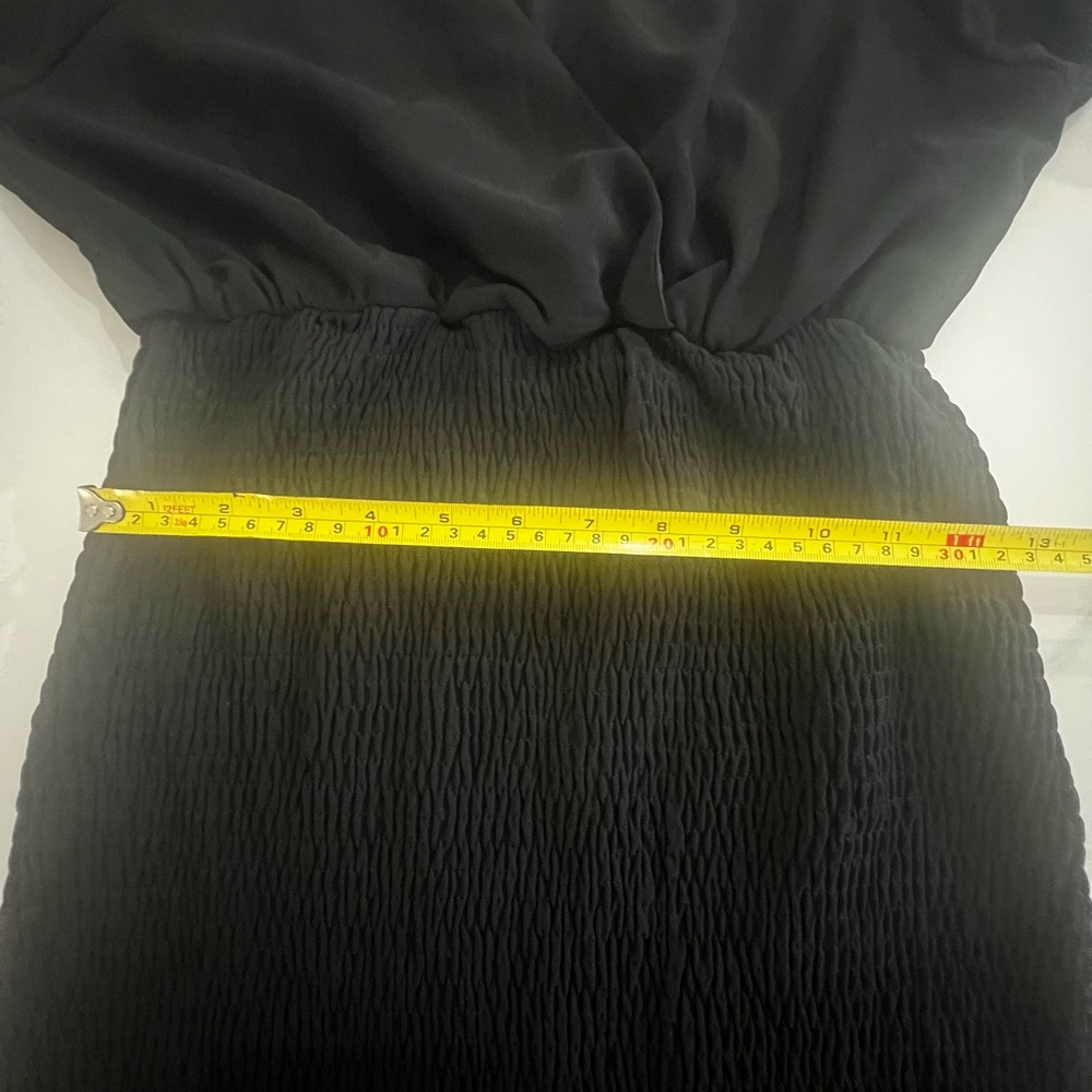 Hyfve Women’s Black Sheer Sleeve Fitted Smocked Dress  great condition S - Picture 9 of 10